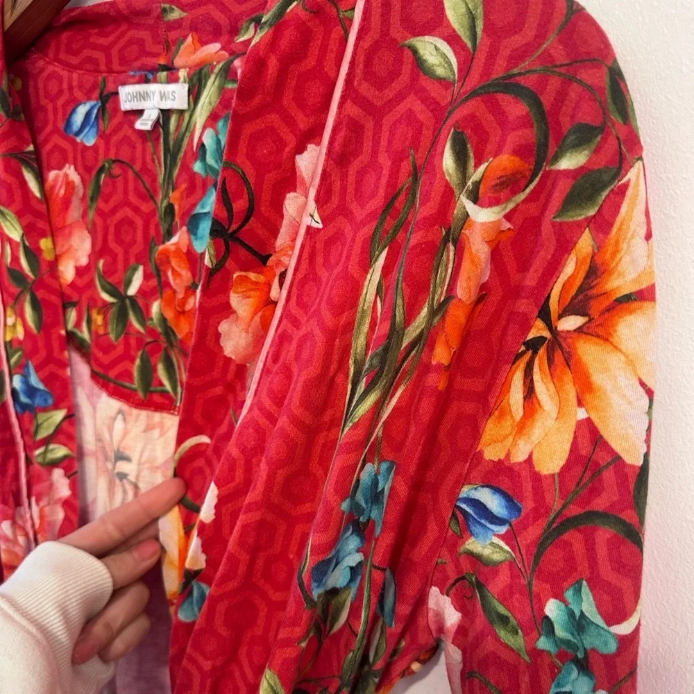 Johnny Was The Jonesy Sleep Robe Floral Print Women’s Size Large Cotton Stretch
